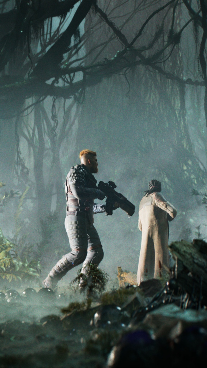 Обои эскорт, люди могут летать, playstation 4, шутер, лес в разрешении 720x1280