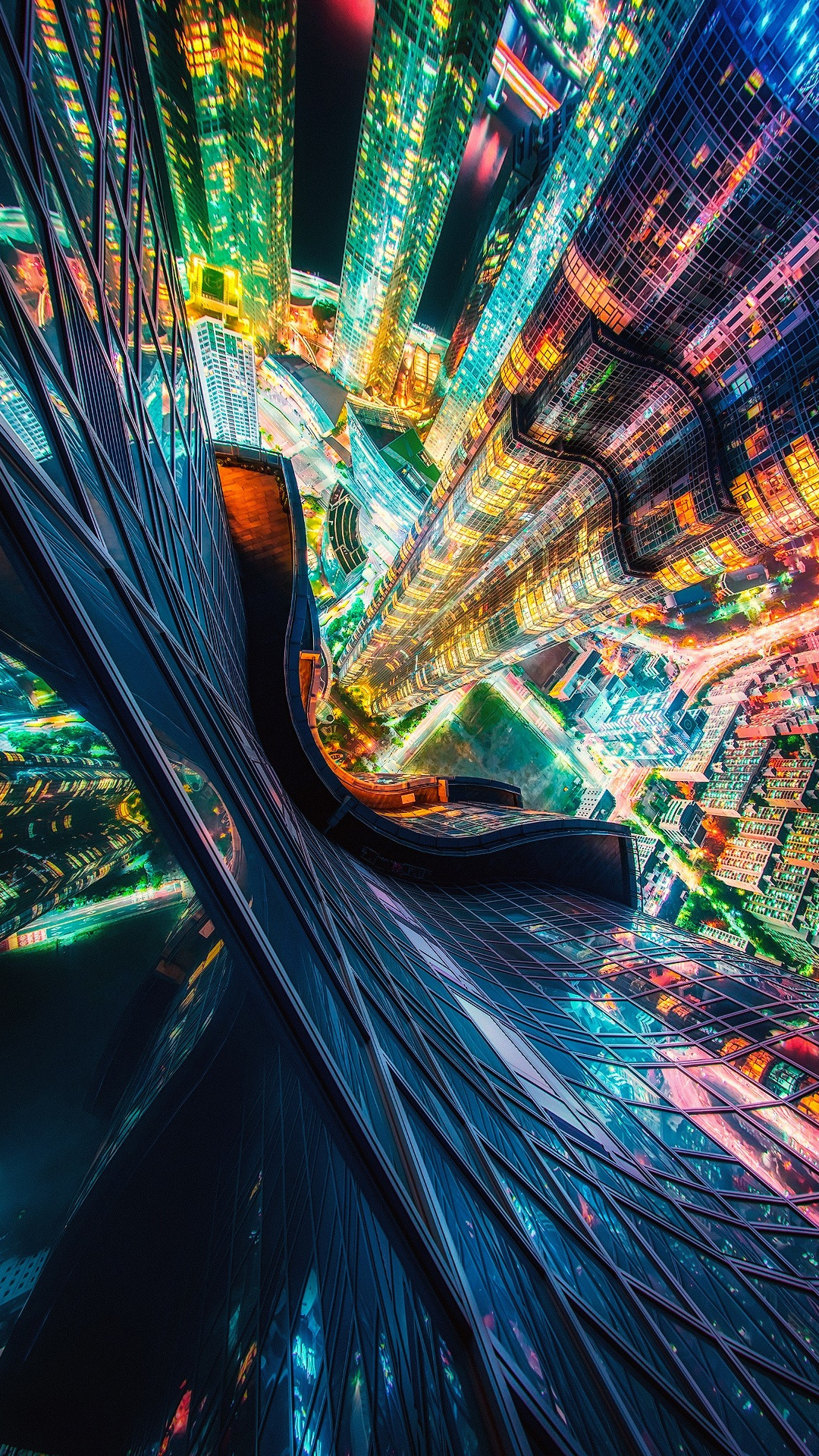 Обои фрактальное искусство, арт, вода, дерево, живопись в разрешении 1080x1920