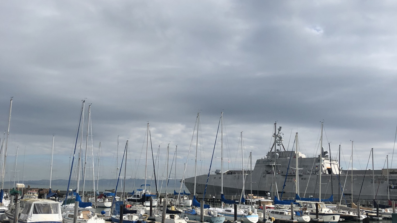 Обои Сан Франциско, Марина, вода, парусная шлюпка, водоем в разрешении 1366x768