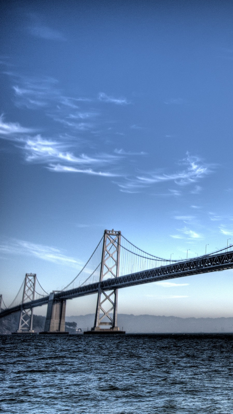 Обои Окленд Бэй Бридж, мост Golden Gate, мост, подвесной мост, extradosed мост в разрешении 750x1334