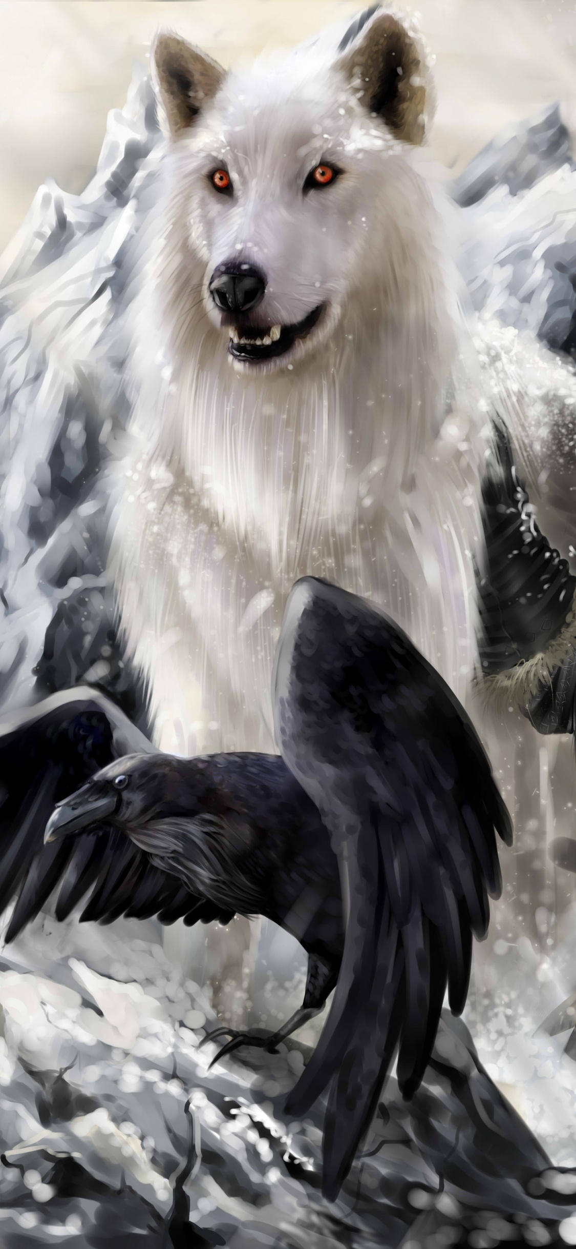 Обои Игра престолов, Джон Сноу, Песнь льда и огня, дейенерис таргариен, волк в разрешении 1125x2436