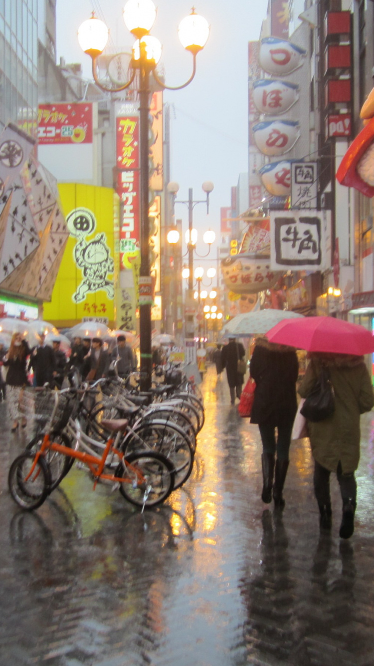 Обои Япония, влажный сезон, сезон, дождь, городок в разрешении 750x1334