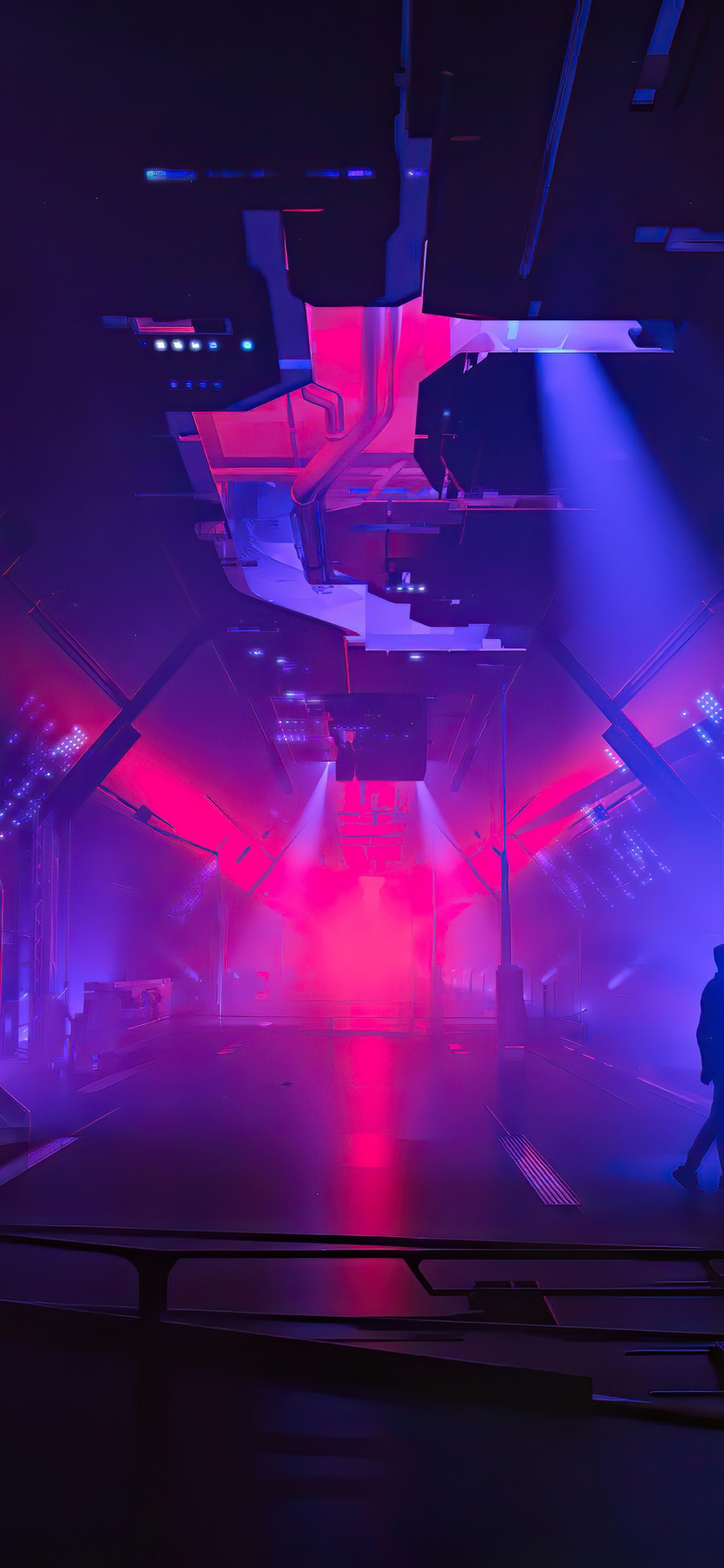 Обои концерт, этап, Synthwave, иллюстрация, чилсинт в разрешении 1242x2688