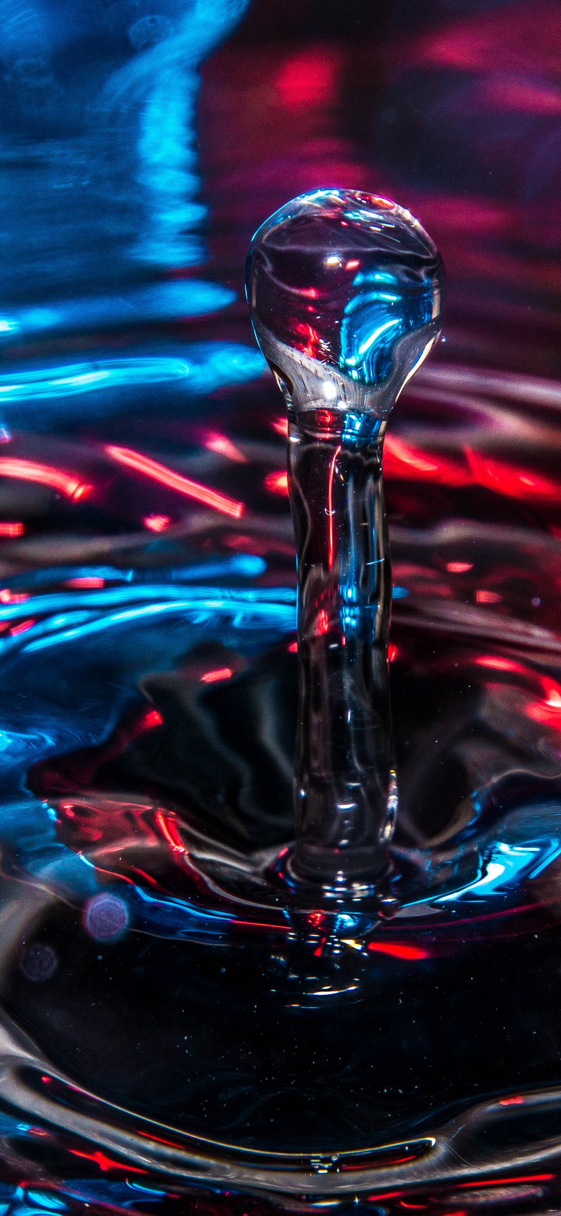 Обои волны капли воды, вода, падение, OnePlus 6, жидкий в разрешении 1125x2436