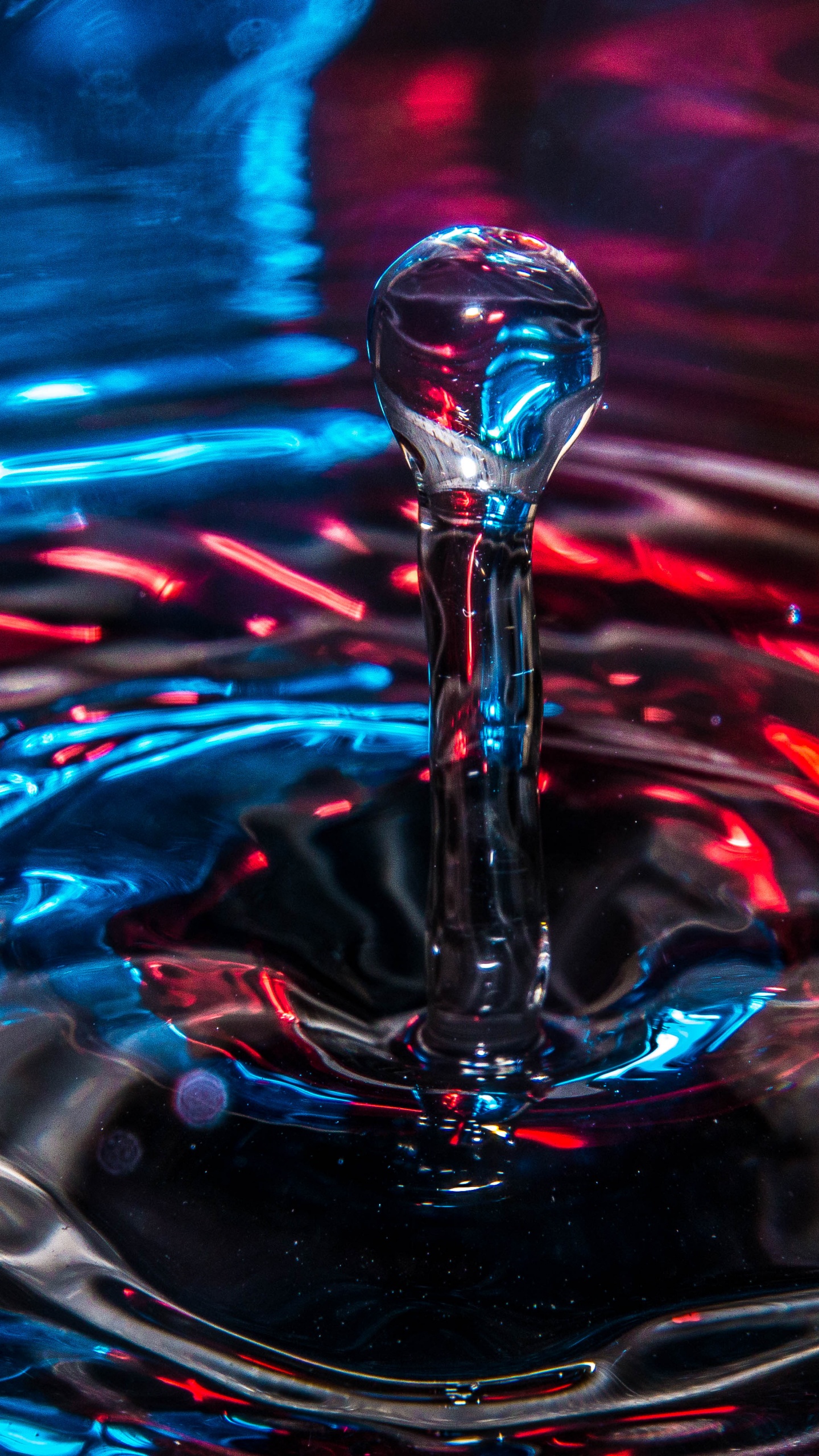 Обои волны капли воды, вода, падение, OnePlus 6, жидкий в разрешении 1440x2560