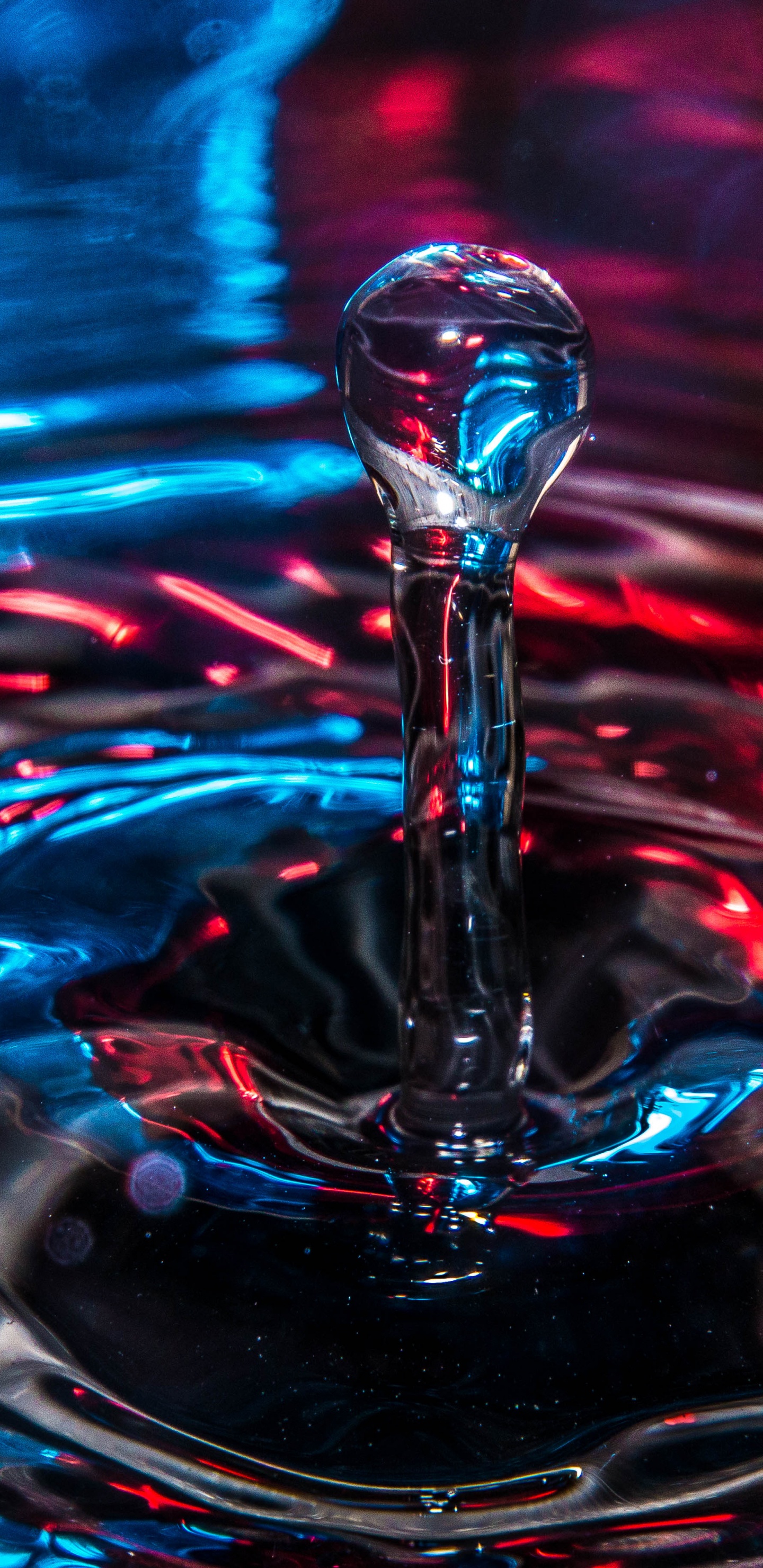 Обои волны капли воды, вода, падение, OnePlus 6, жидкий в разрешении 1440x2960