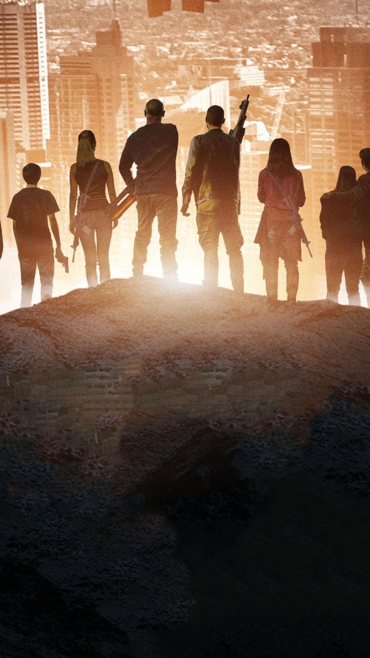 Обои Научная фантастика, экшн, толпа, архитектура, мир в разрешении 750x1334