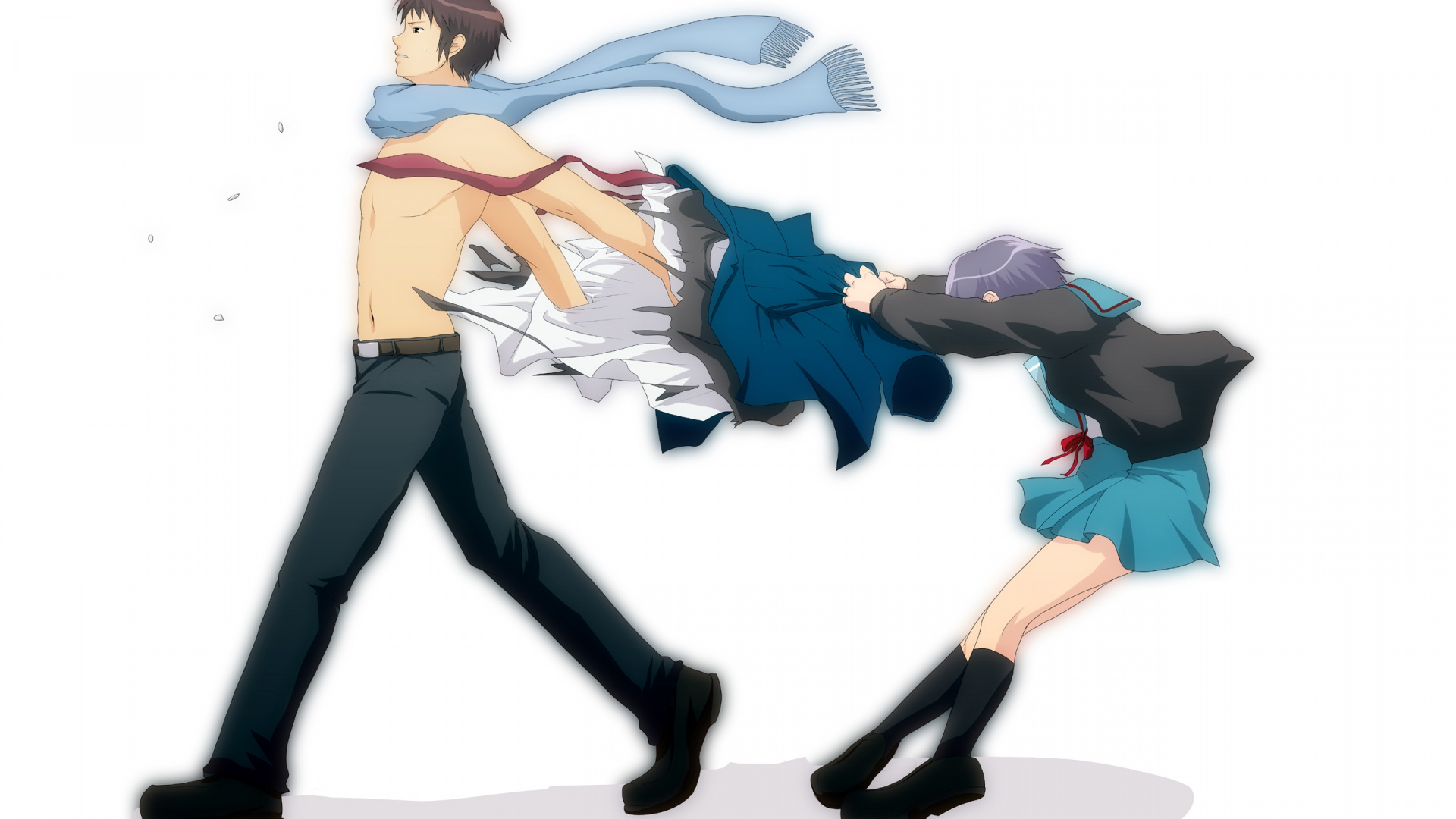 Обои Юки Нагато, Микура Асахина, ицуки коидзуми, Харухи судзумия, иллюстрация в разрешении 1920x1080