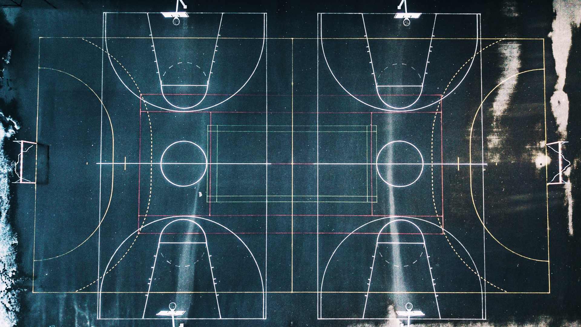 Обои баскетбольная площадка, Баскетбол, NBA, свет, линия в разрешении 1920x1080