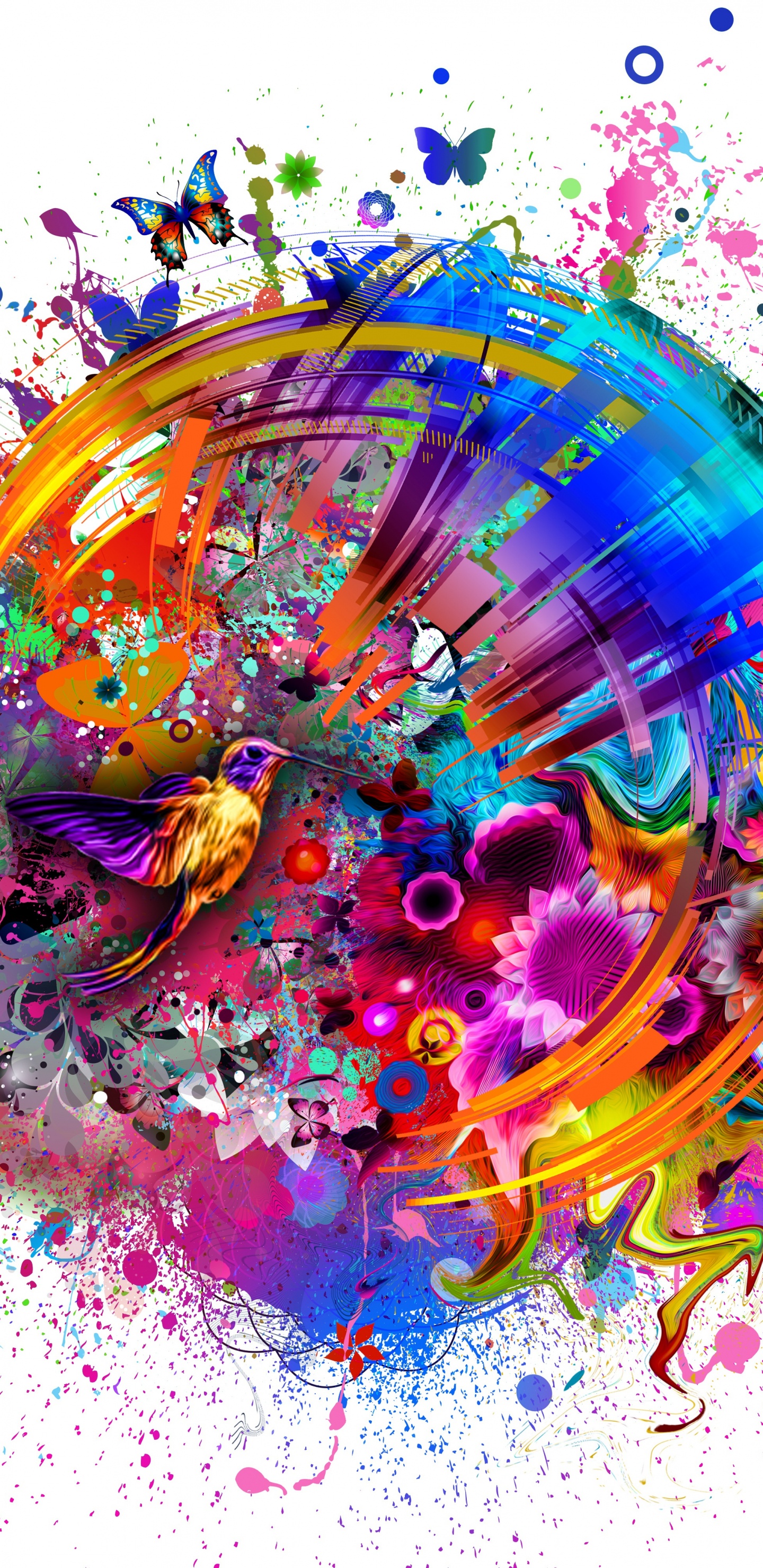 Обои живопись, арт, холст, масляная живопись, графический дизайн в разрешении 1440x2960