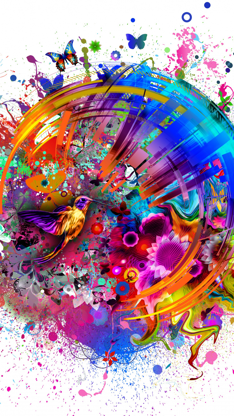 Обои живопись, арт, холст, масляная живопись, графический дизайн в разрешении 750x1334