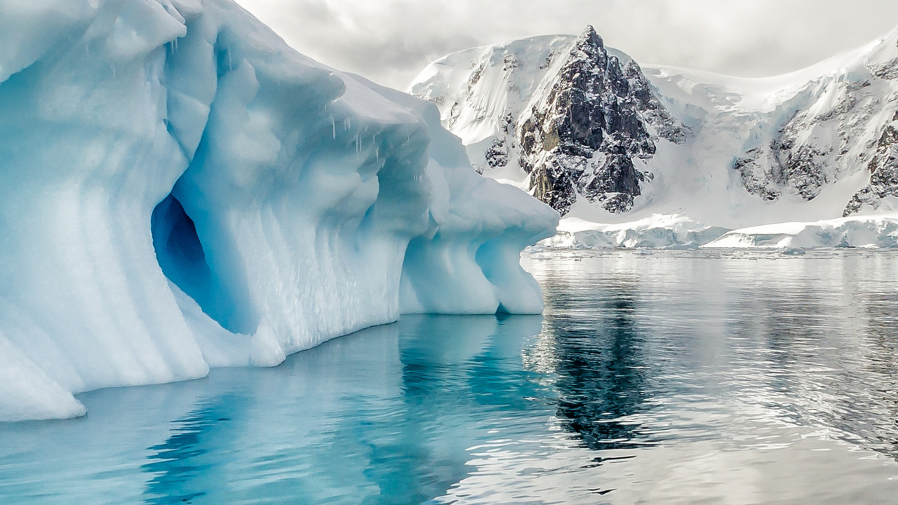 Обои Антарктида вертикальная, Антарктида, Северный Ледовитый океан, айсберг, полярные регионы земли в разрешении 1280x720