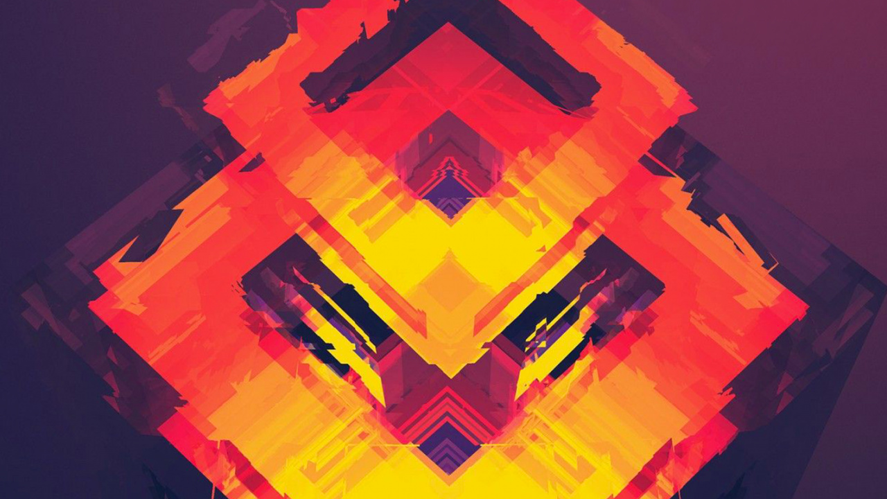 Обои геймер, красочность, Янтарь, Апельсин, треугольник в разрешении 1280x720