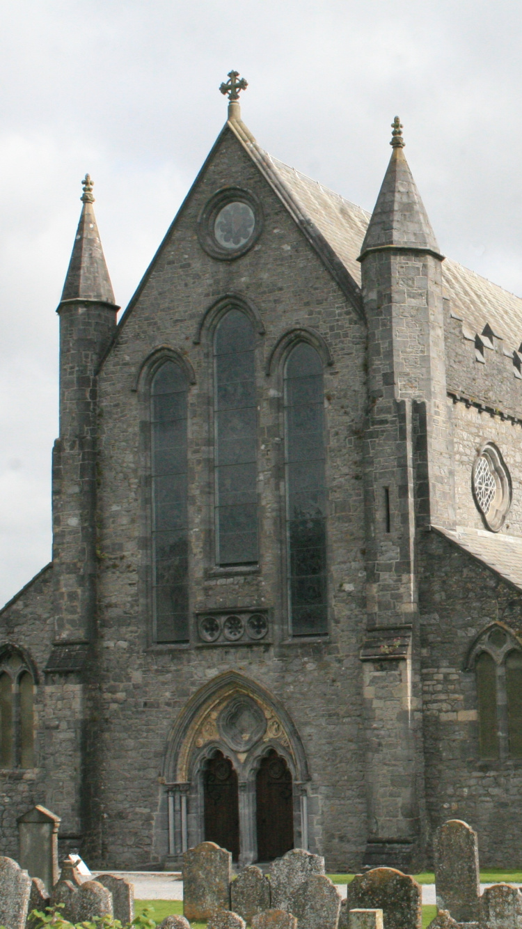 Обои Собор Canices, Собор Сент-Мэрис Килкенни, собор, церковь Ирландии, средневековая архитектура в разрешении 750x1334