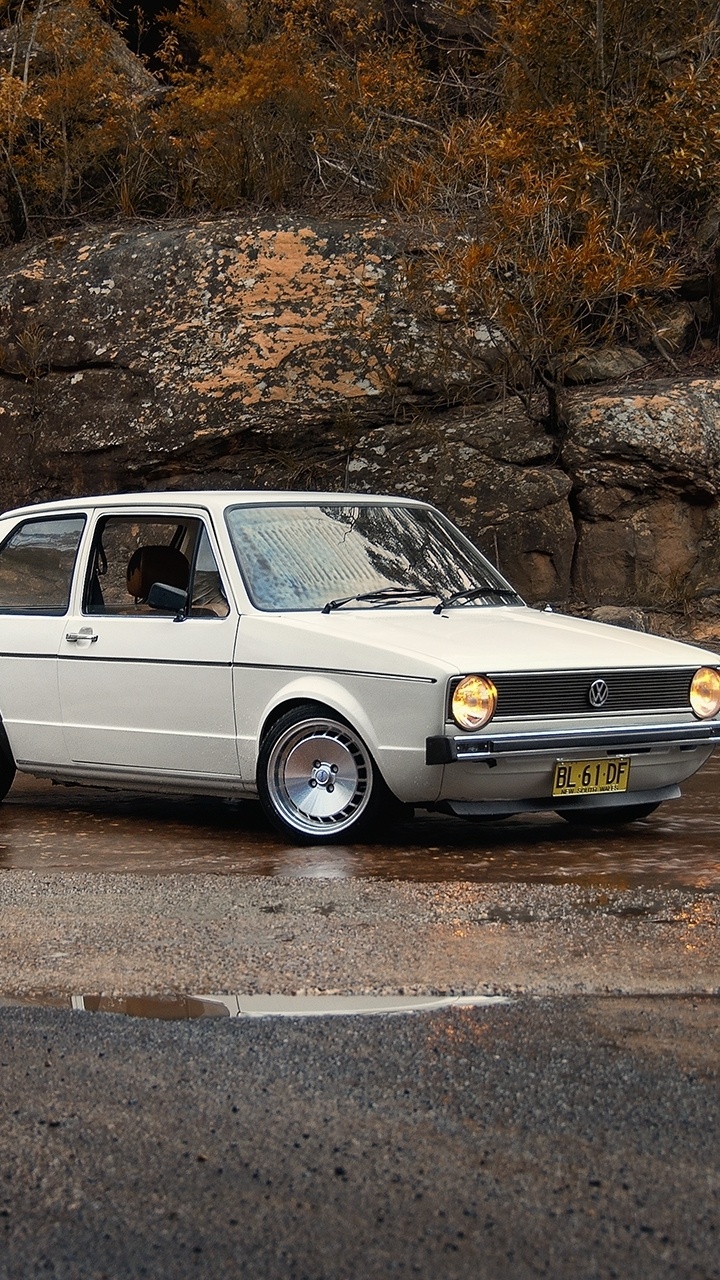 Обои Фольксваген, авто, Фольксваген Гольф Мк1, Ралли регулярность, Хэтчбек в разрешении 720x1280