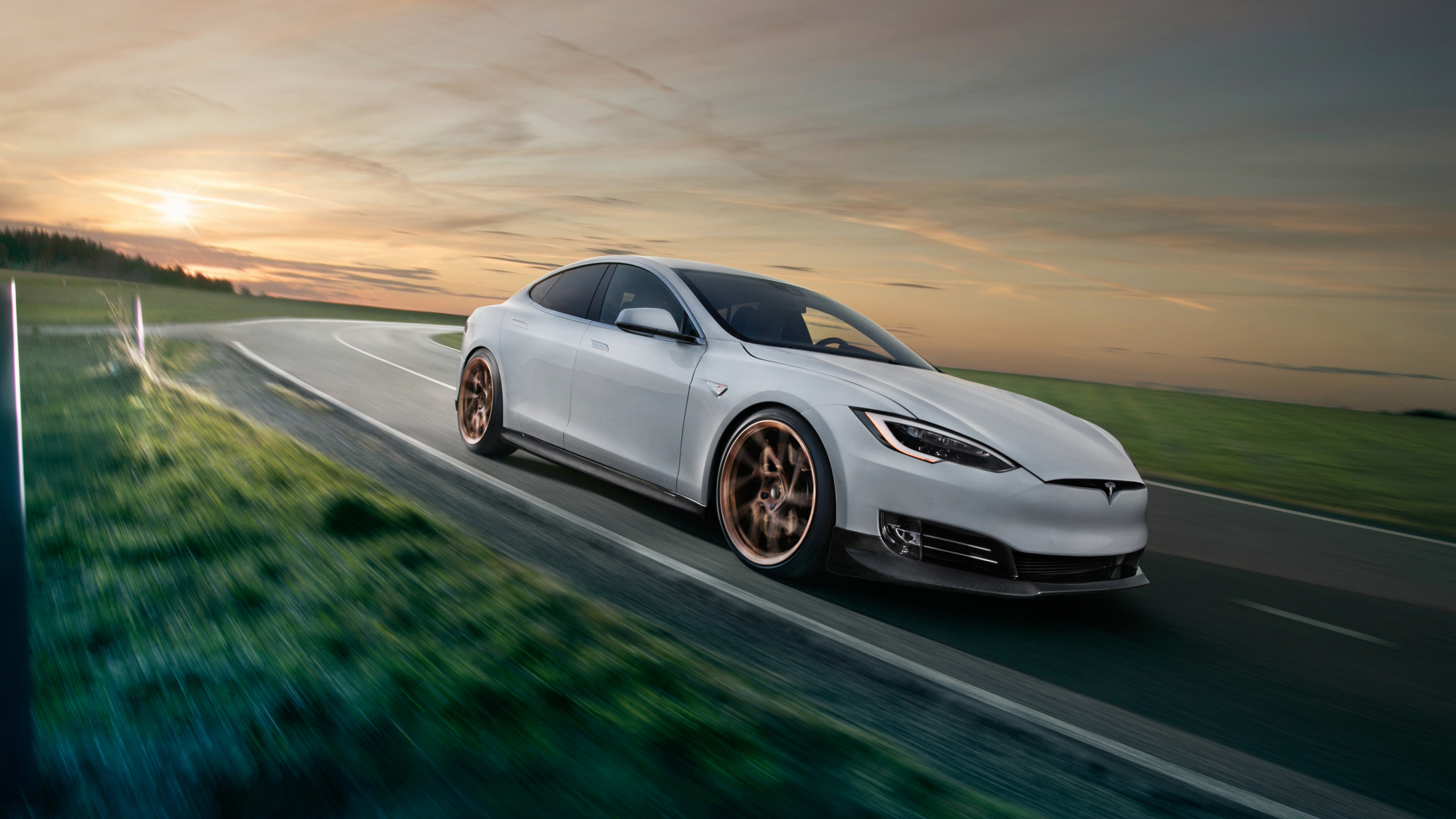 Обои 2018 Тесла Модель S, Tesla, авто, группы novitec, обод в разрешении 2560x1440