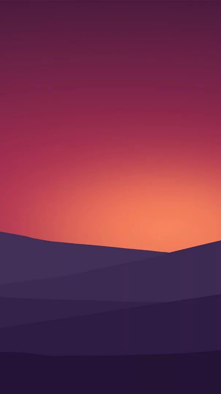 Обои минимализм, закат, пейзаж, атмосфера, луна в разрешении 720x1280