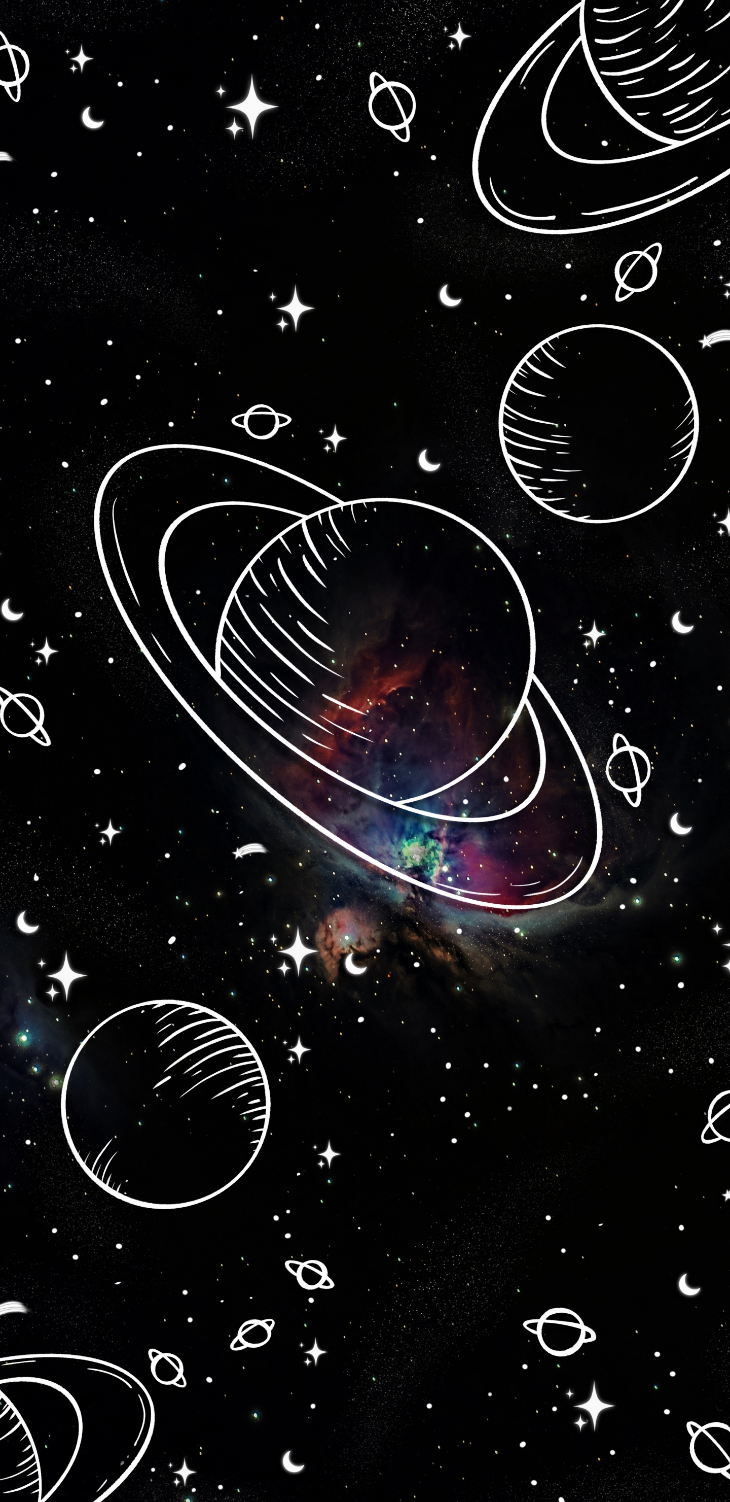 Обои Галактика, висгун - социальная сеть, атмосфера, астрономический объект, звезда в разрешении 1440x2960