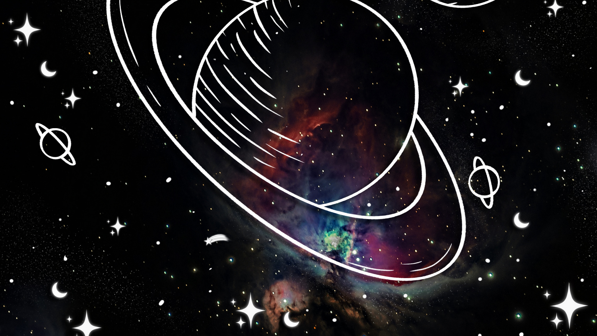 Обои Галактика, висгун - социальная сеть, атмосфера, астрономический объект, звезда в разрешении 1920x1080