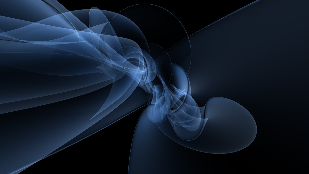 Обои синий, дым, фрактальное искусство, электрик, свет в разрешении 1280x720