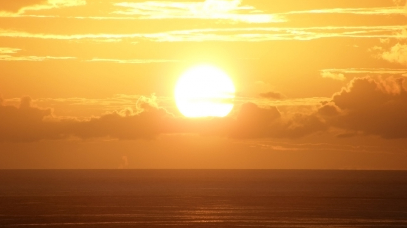 Обои закат, дневное время, горизонт, солнце, восход солнца в разрешении 1366x768