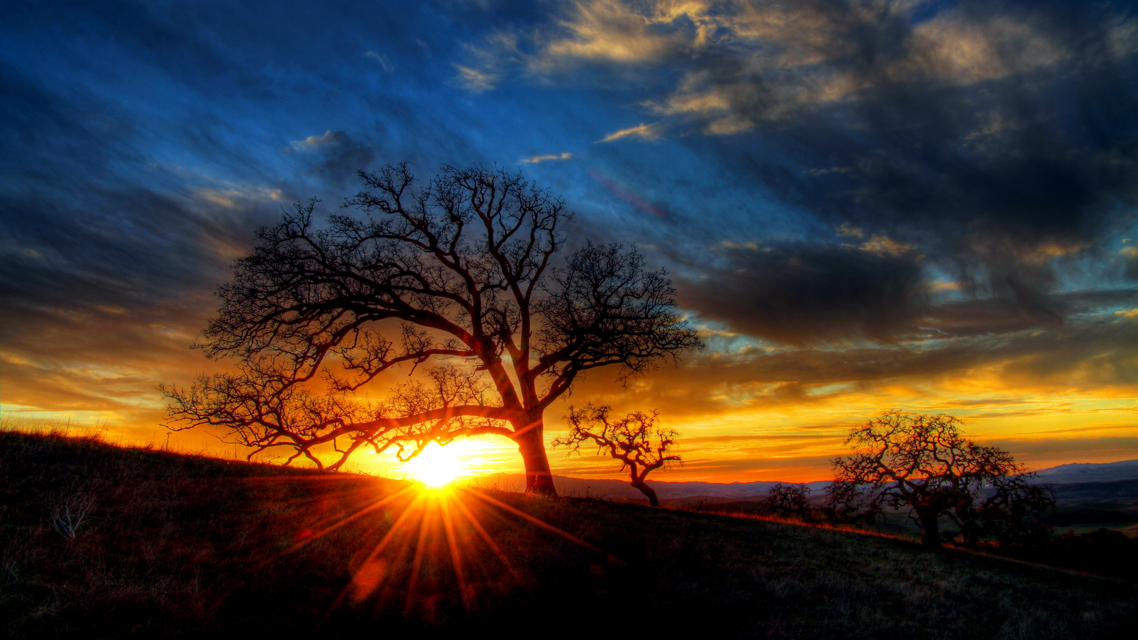 Обои закат, природа, облако, послесвечение, восход солнца в разрешении 3840x2160