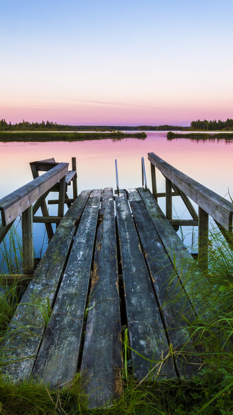 Обои пейзаж, природа, вода, озеро, утро в разрешении 750x1334