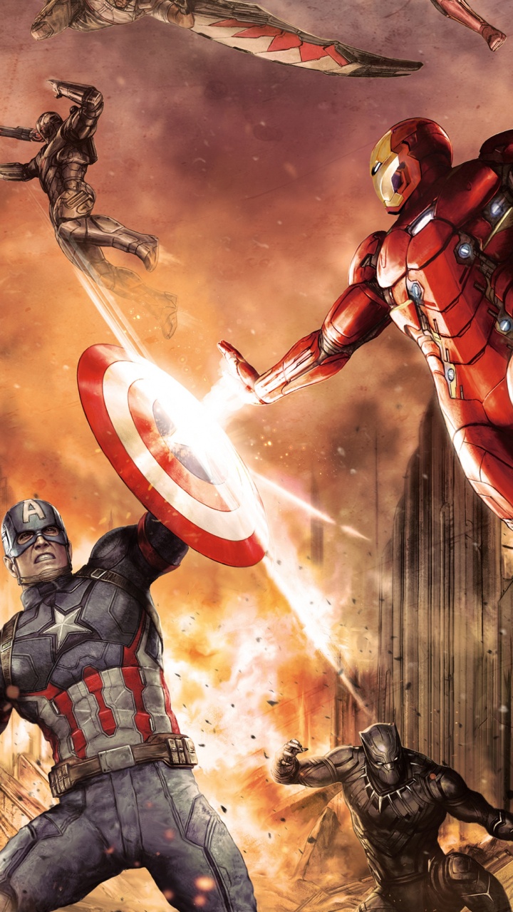 Обои Капитан Америка, marvel, комиксы Марвел, демон, компьютерная игра в разрешении 720x1280