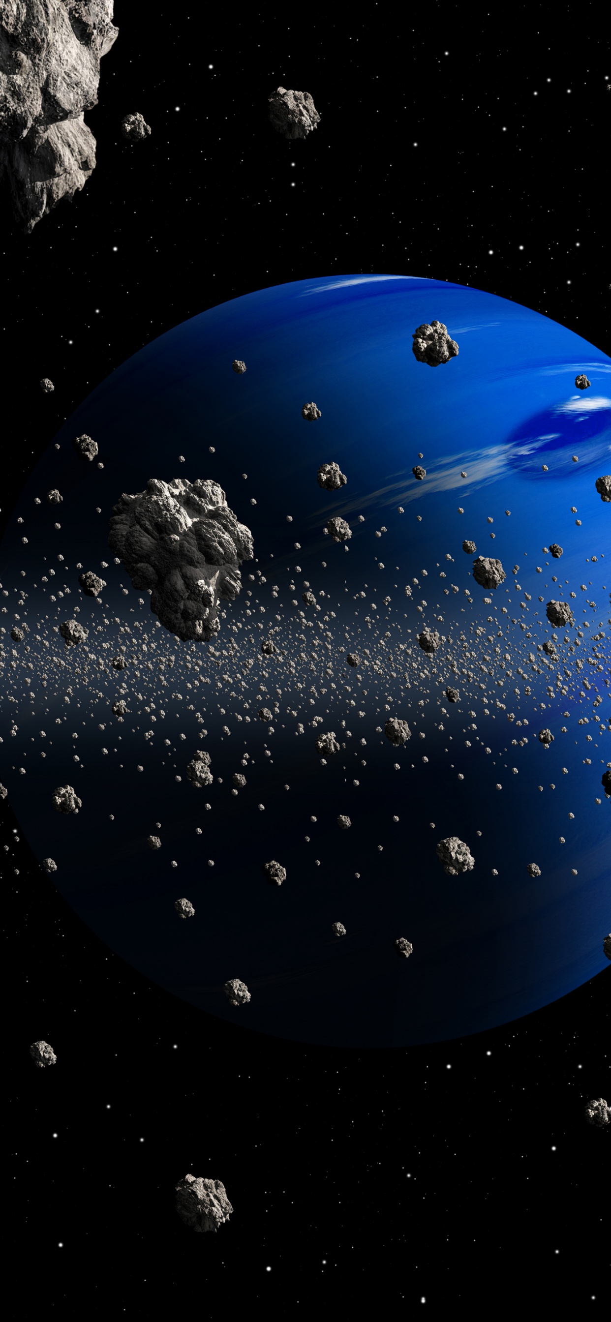 Обои астероид, планета, земля, космос, космическое пространство в разрешении 1242x2688