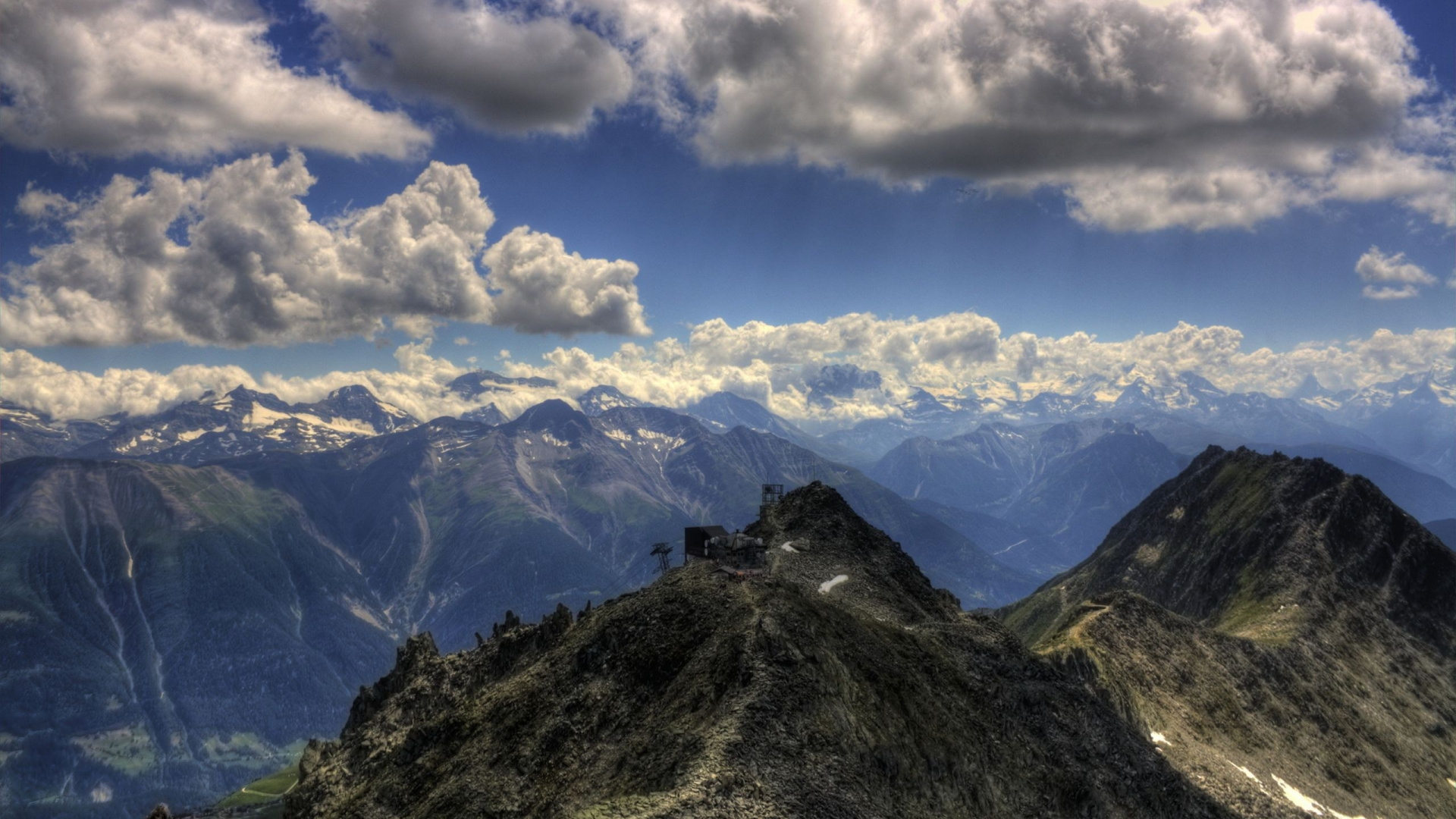 Обои горный рельеф, горный хребет, нагорье, хребет, облако в разрешении 1920x1080