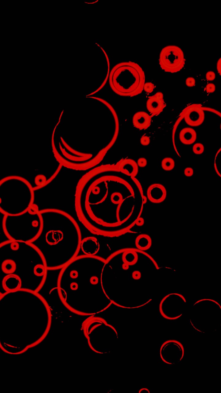 Обои красный цвет, черный, круг, узор, дизайн в разрешении 720x1280