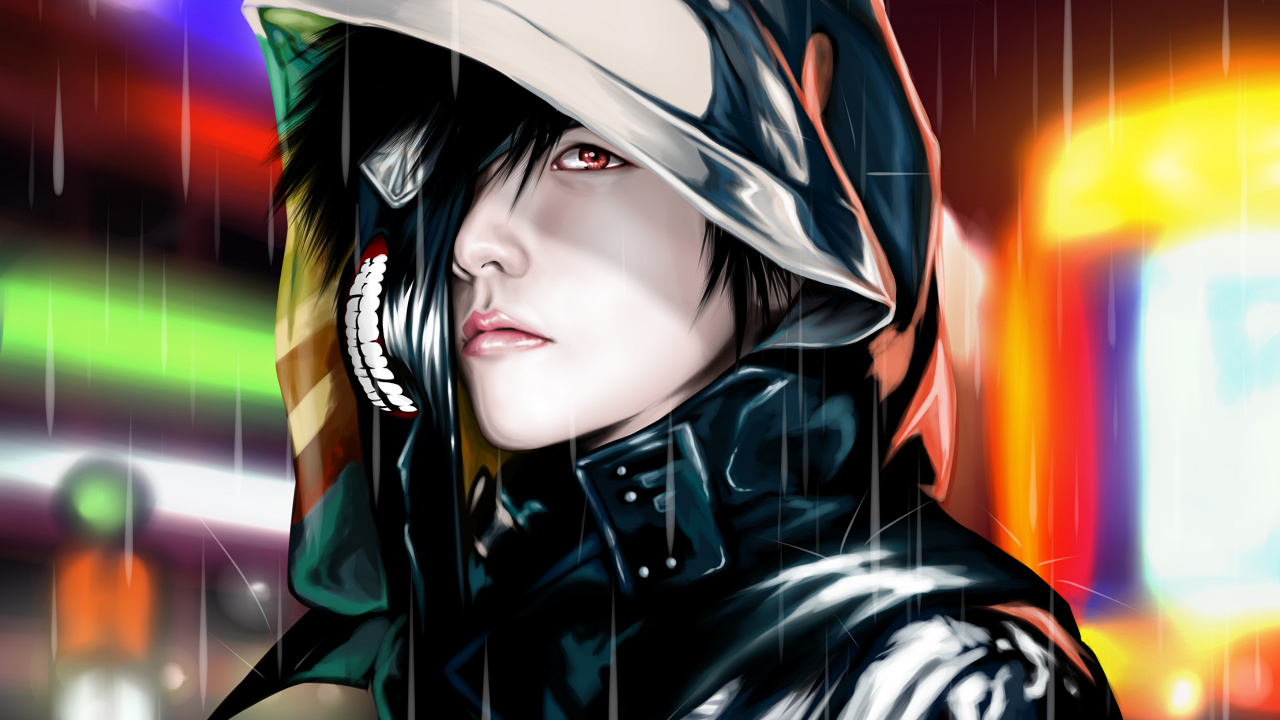 Обои Токио вурдалак, аниме, прохлада, иллюстрация, длинные волосы в разрешении 1280x720