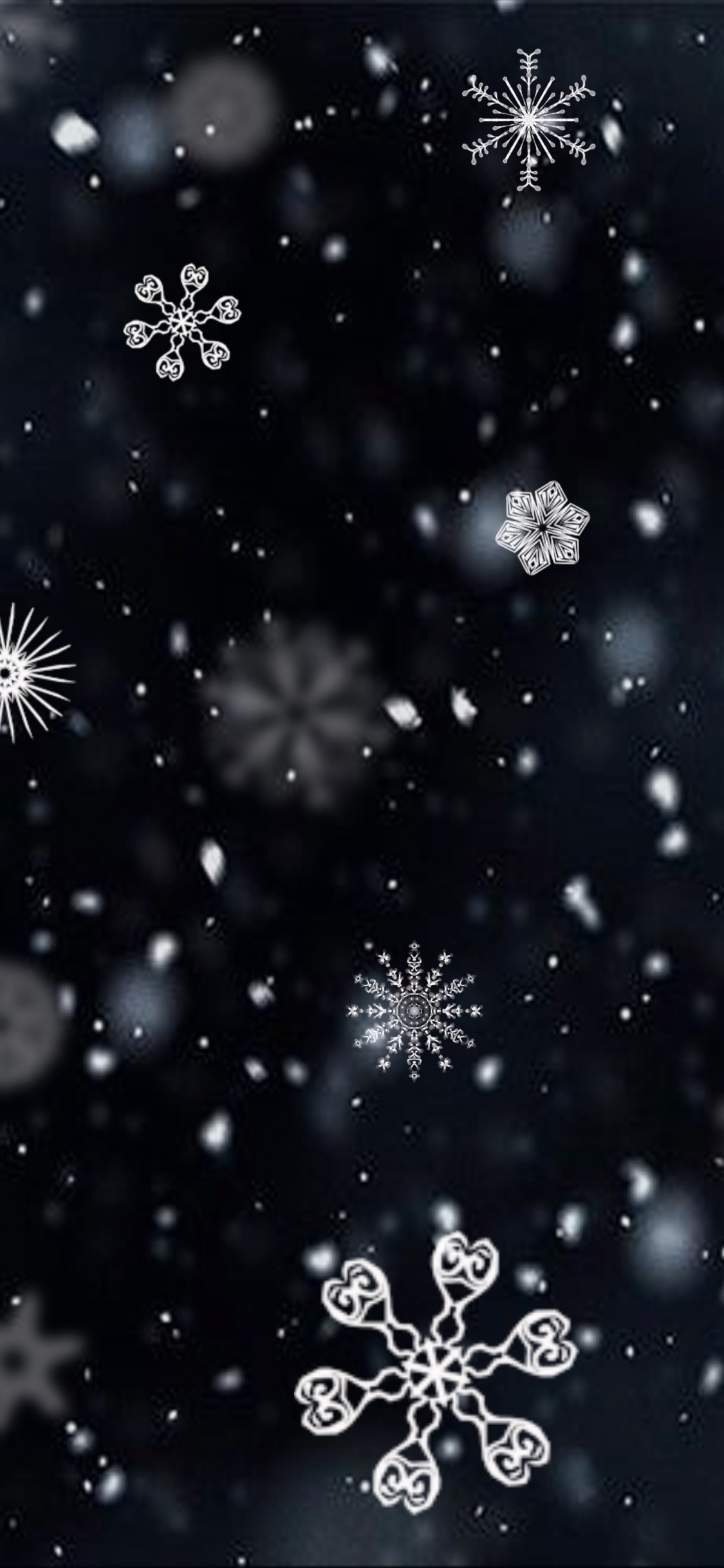 Обои Снежинка, снег, узор, дизайн, зима в разрешении 1125x2436