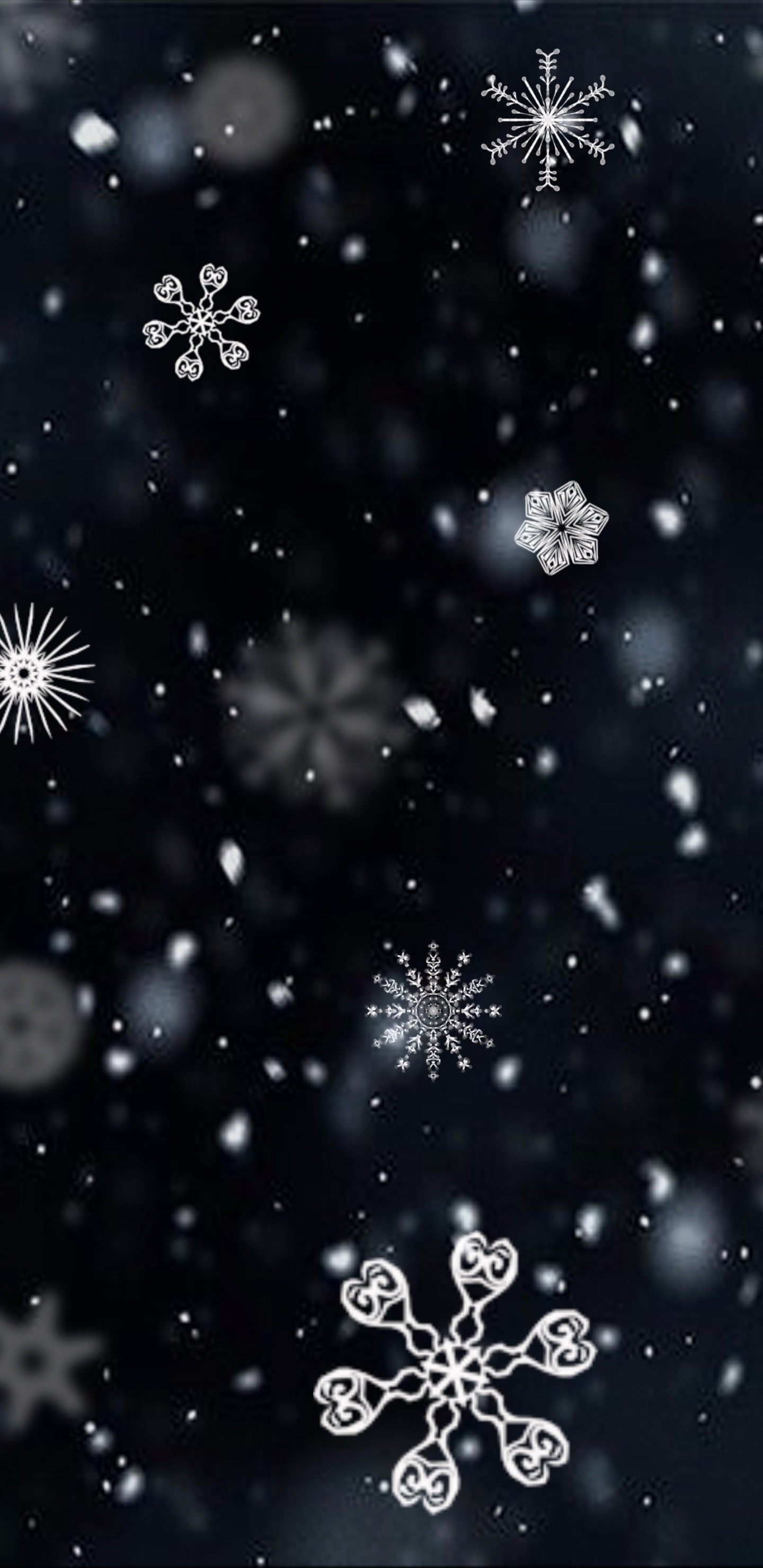 Обои Снежинка, снег, узор, дизайн, зима в разрешении 1440x2960