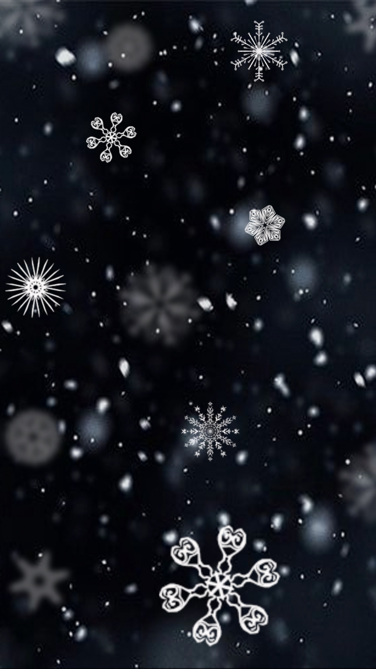 Обои Снежинка, снег, узор, дизайн, зима в разрешении 750x1334