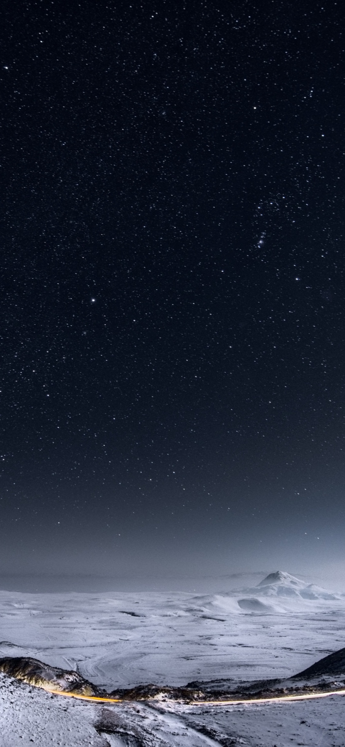 Обои смартфон, андроид, ночь, море, атмосфера в разрешении 1125x2436