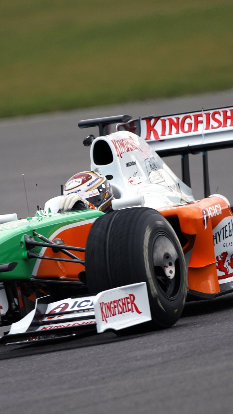 Обои Гонки Точка Силы Индии Ф1, Гран-При Индии, Силу VJM02 Индия, формула один автомобиль, 2009 Формула Один Чемпионат Мира в разрешении 750x1334