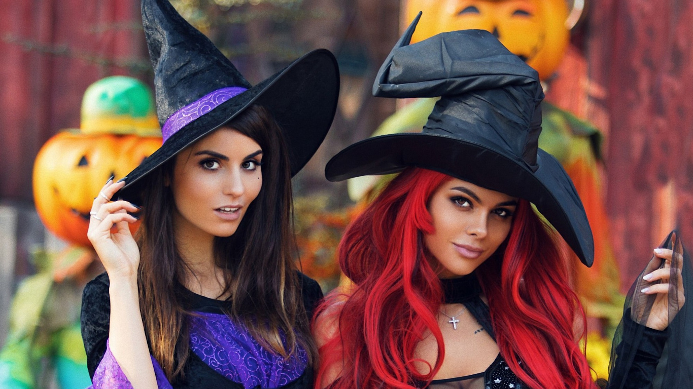 Обои девушка, головной убор, костюм, модель, фэшн в разрешении 1366x768