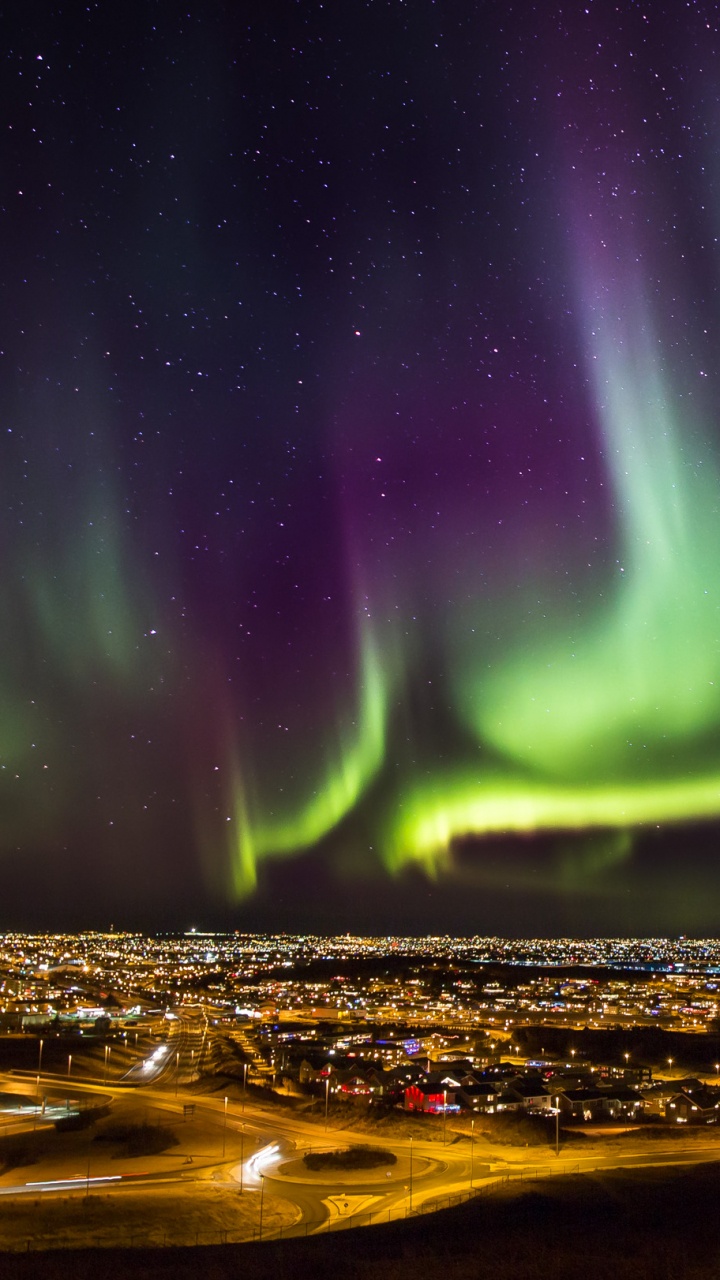 Обои Путеводитель по Исландии, путешествие, Аврора, природа, атмосфера в разрешении 720x1280