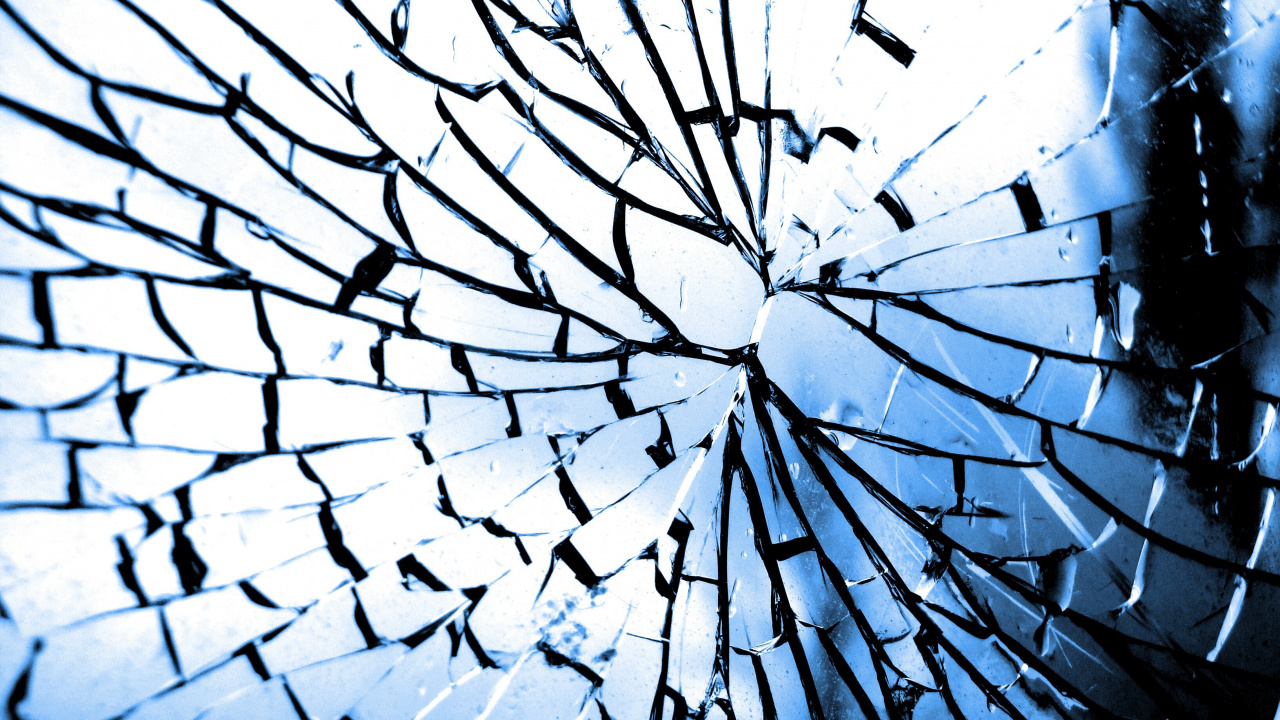 Обои зеркало, разбитое зеркало, окно, стекло, узор в разрешении 1280x720