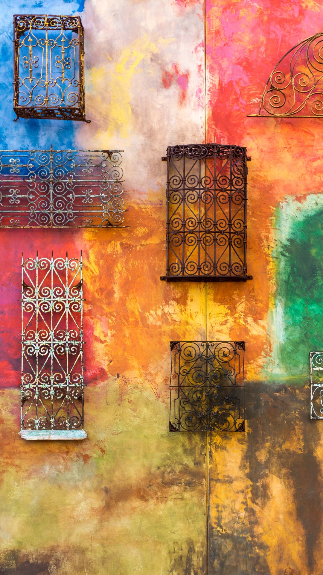 Обои цвет, красочность, художественная краска, окно, Янтарь в разрешении 1080x1920