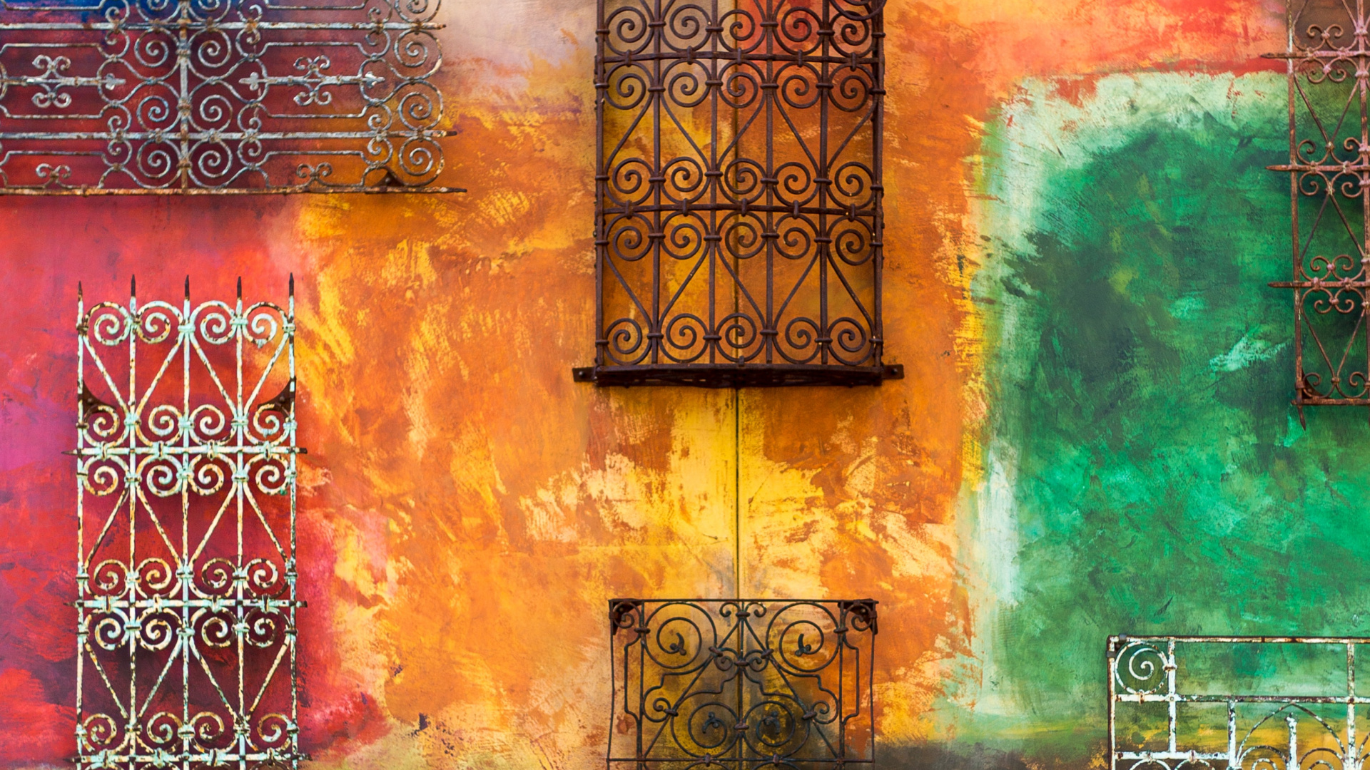 Обои цвет, красочность, художественная краска, окно, Янтарь в разрешении 1920x1080