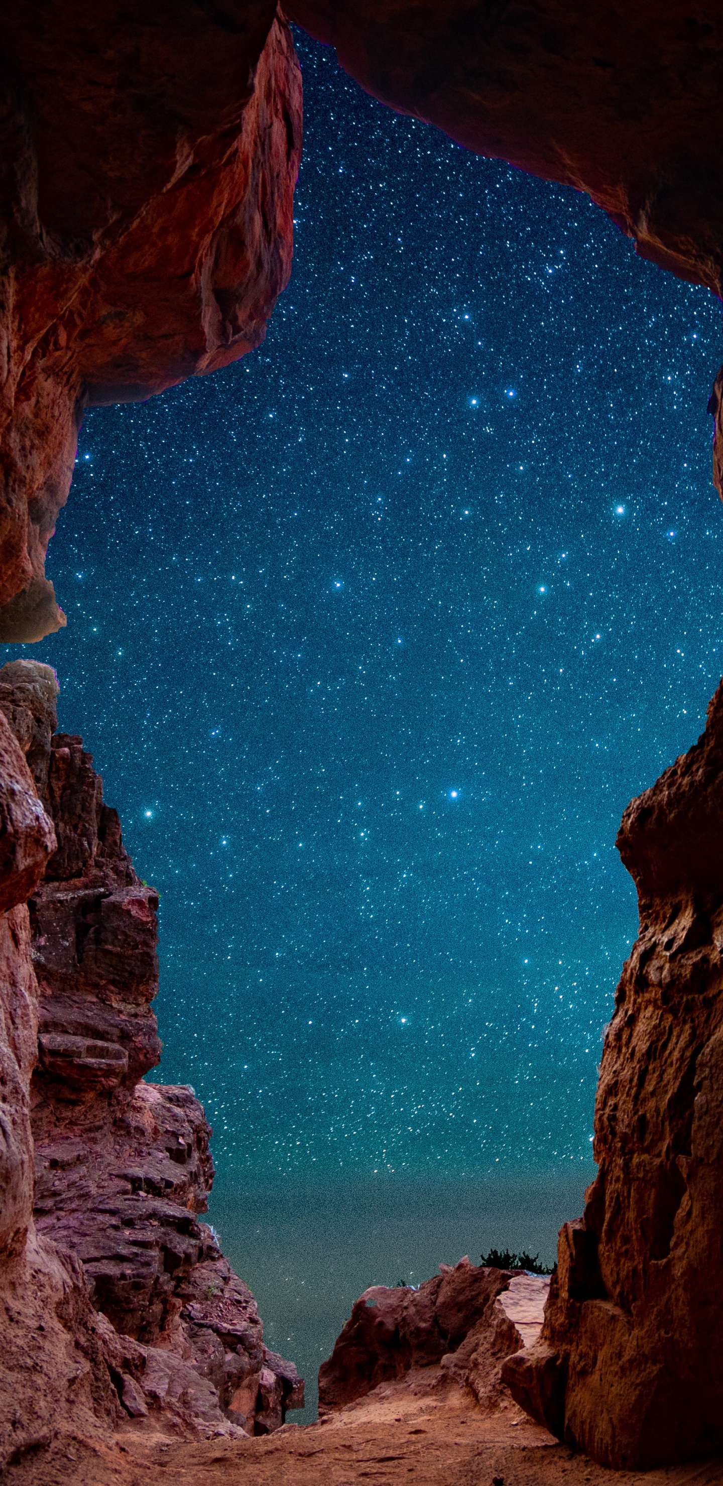 Обои природа, формирование, рок, геология, арка в разрешении 1440x2960