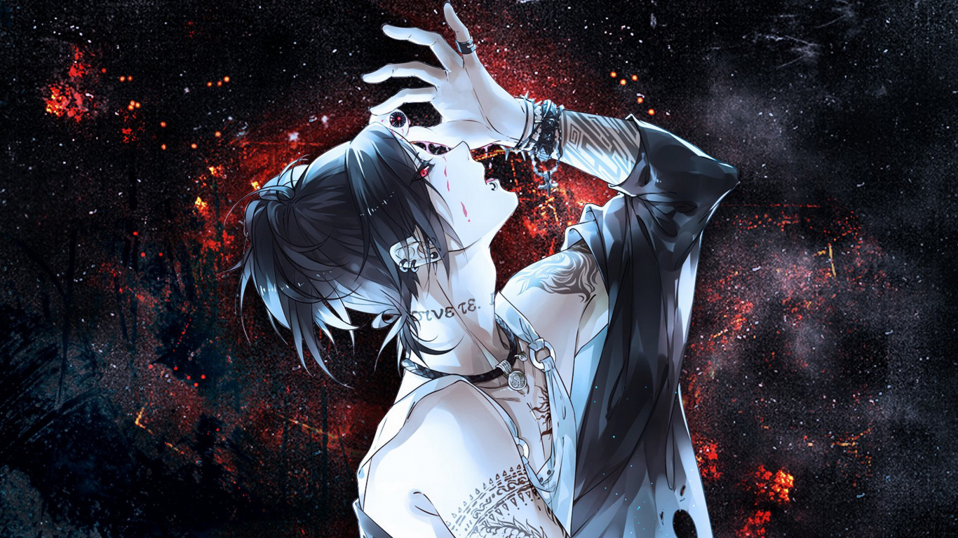 Обои Токио вурдалак, арт, аниме, иллюстрация, темнота в разрешении 1366x768