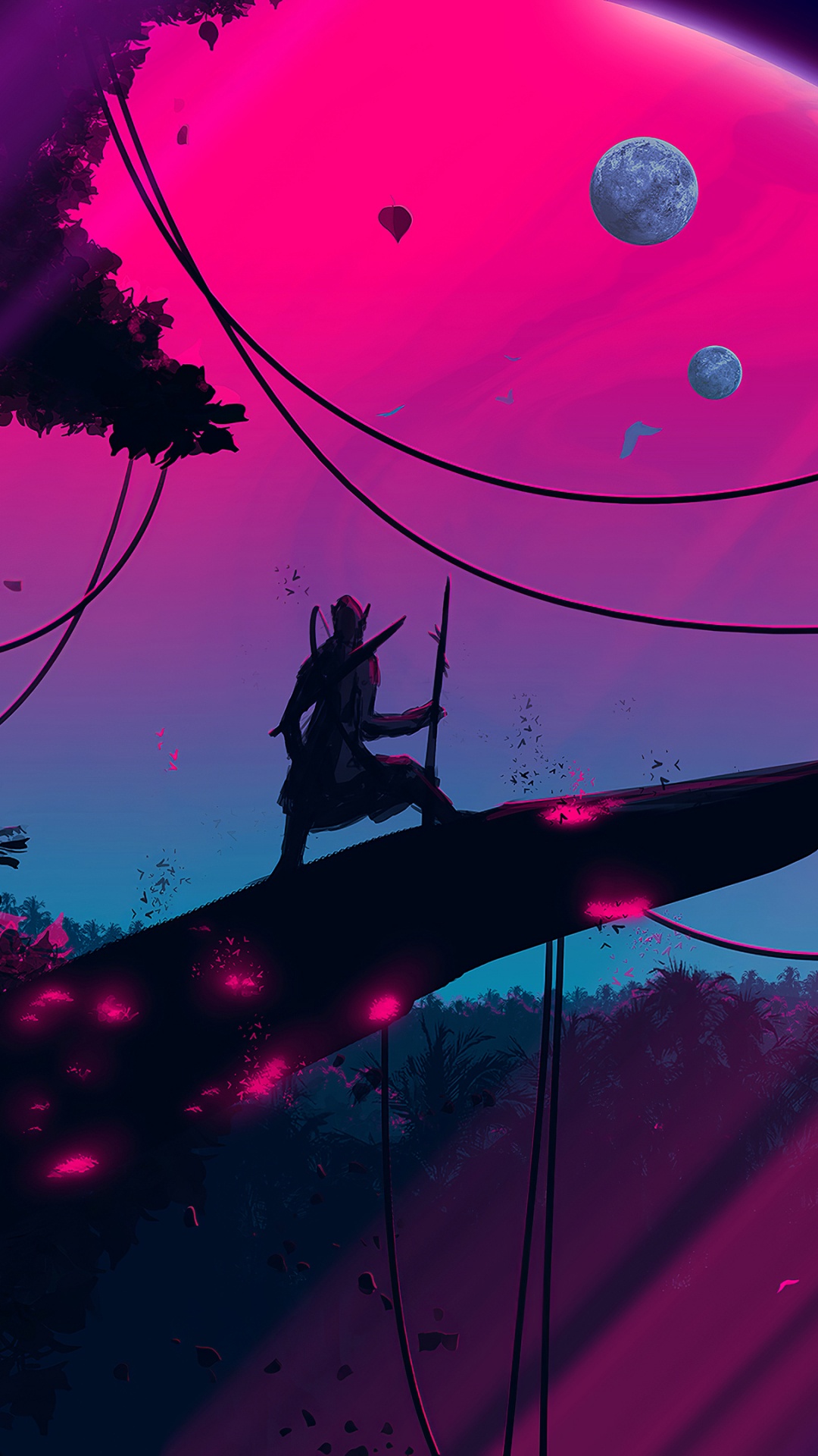 Обои Фиолетовый, небо, спецэффекты, свет, пурпур в разрешении 1080x1920