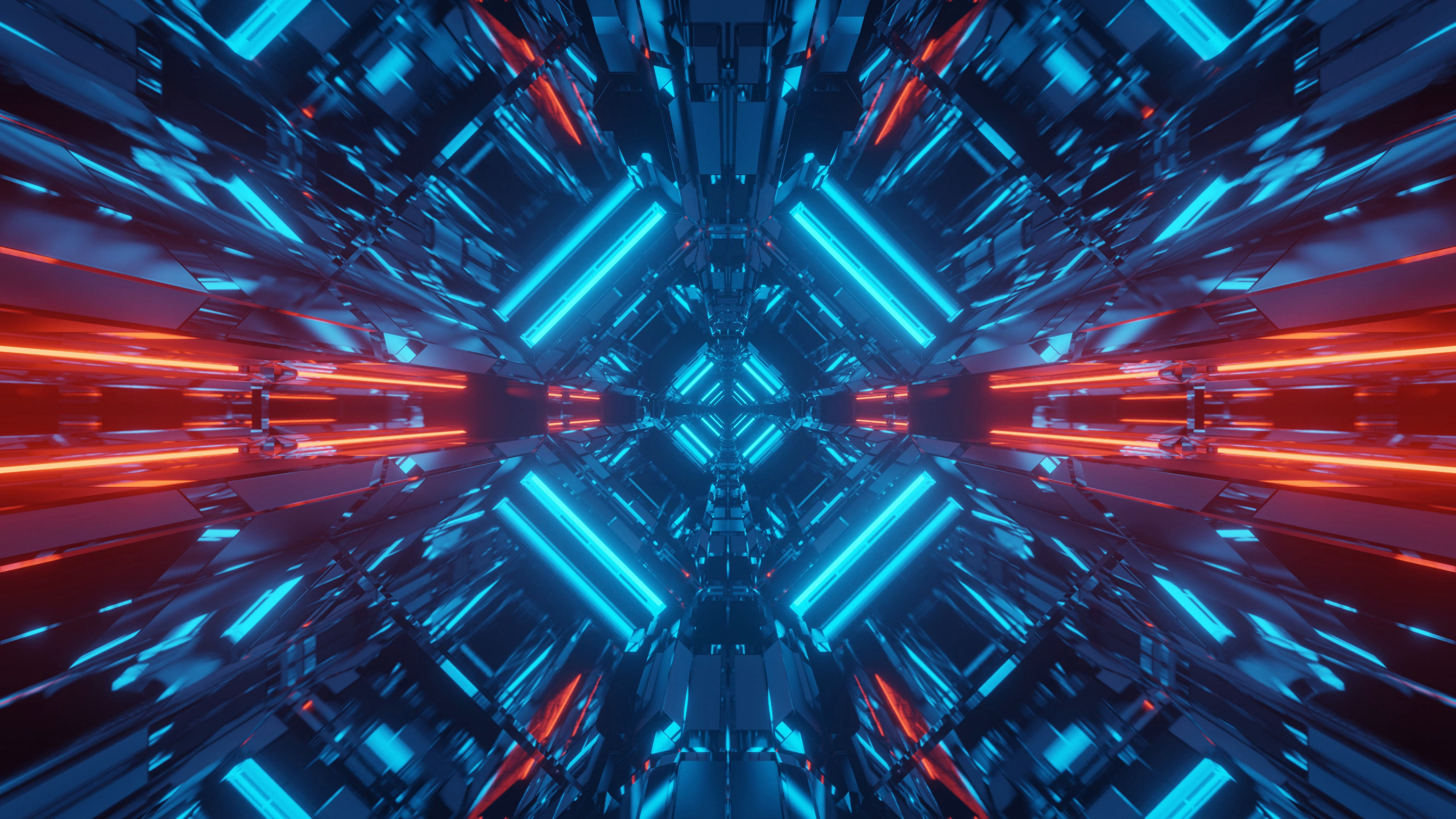 Обои иллюстрация, Научная фантастика, графика, свет, синий в разрешении 2560x1440