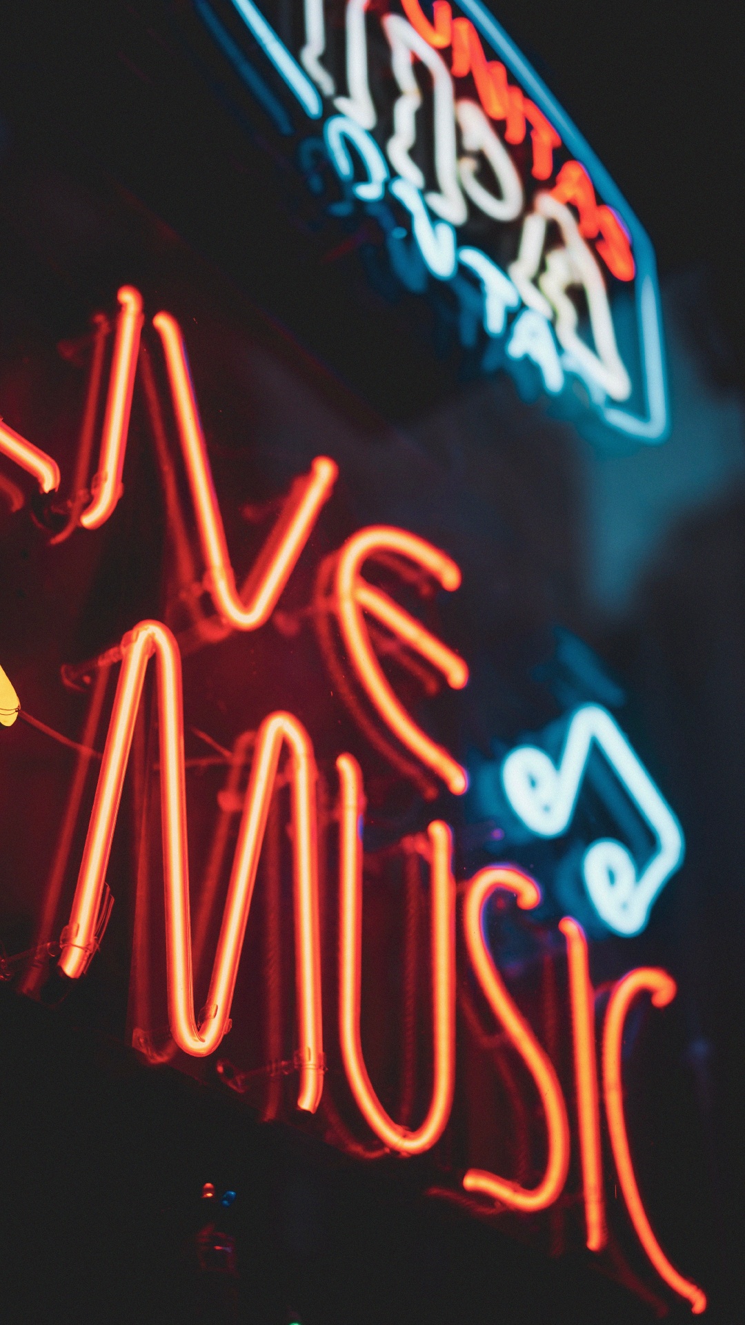 Обои неон, текст, неоновая вывеска, электронные табло, графический дизайн в разрешении 1080x1920