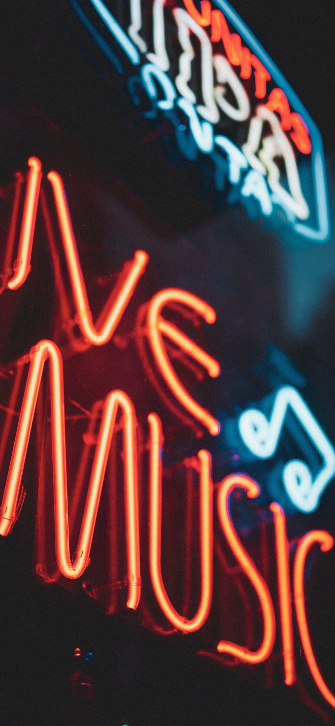 Обои неон, текст, неоновая вывеска, электронные табло, графический дизайн в разрешении 1125x2436