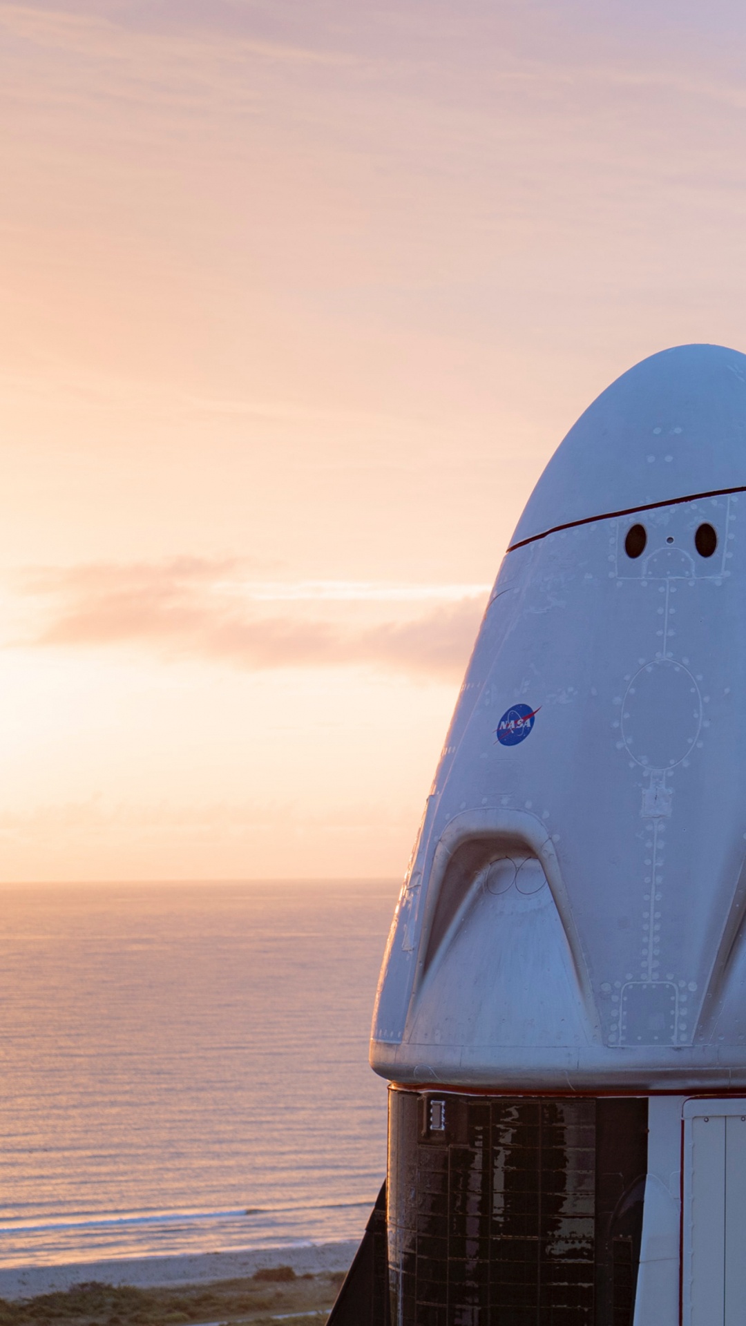 Обои SpaceX, космический дракон экипажа, экипаж дракона демо-2, космический экипаж-1, компании spacex дракон в разрешении 1080x1920