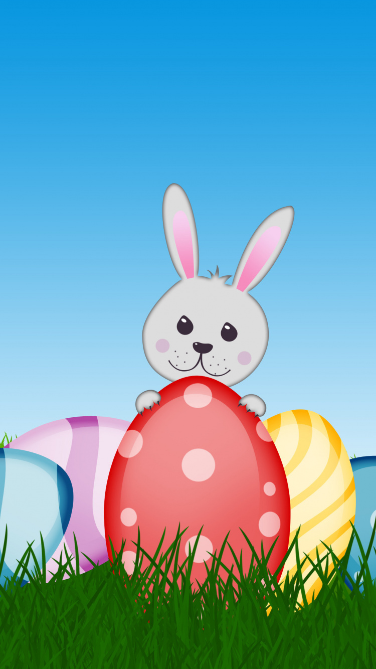 Обои пасхальный кролик, пасхальное яйцо, кролик, пасха, спектакль в разрешении 750x1334